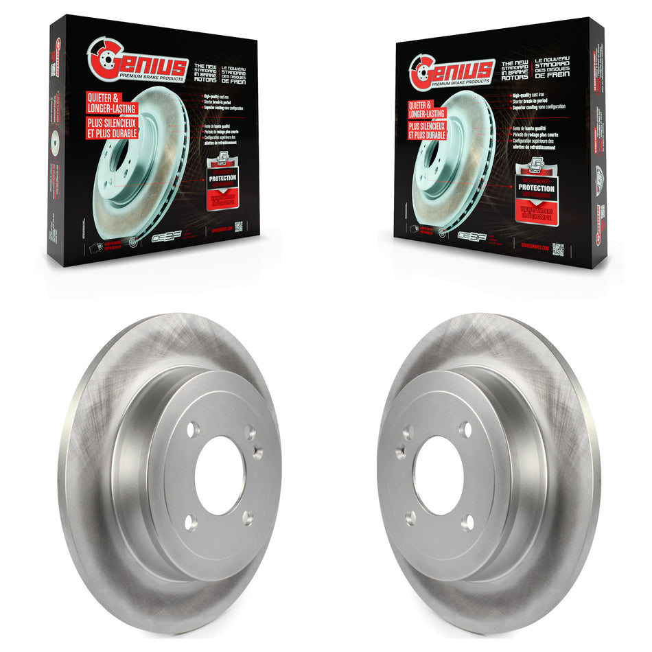 Rear Coated Disc Brake Rotors Pair For Hyundai Accent Kia Rio KG-100650