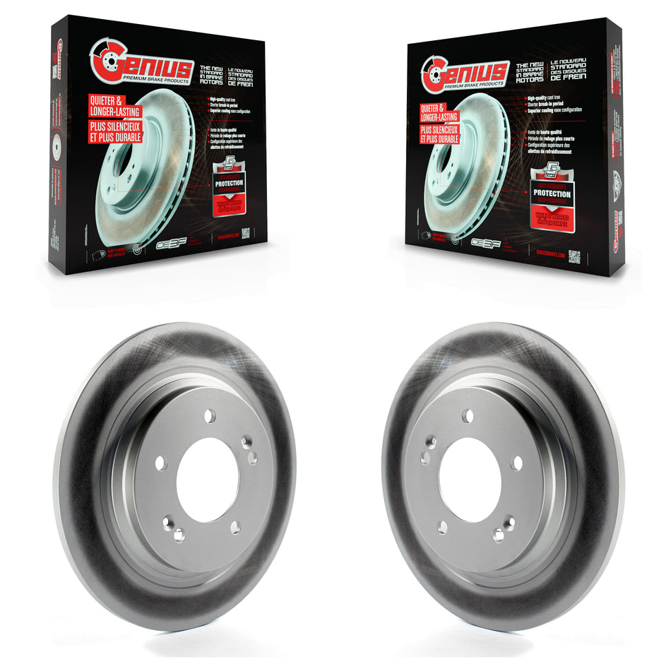 Rear Coated Disc Brake Rotors Pair For Kia Optima Hyundai Sonata Niro Ioniq Cadenza Elantra GT Azera Soul EV K5 Forte Forte5 KG-100655