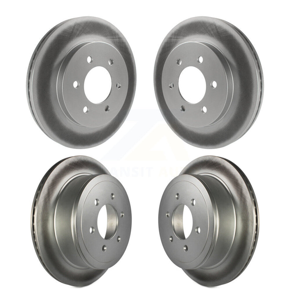 Front Rear Coated Disc Brake Rotors Kit For Ford F-150 Lincoln Mark LT 4WD KG-100772