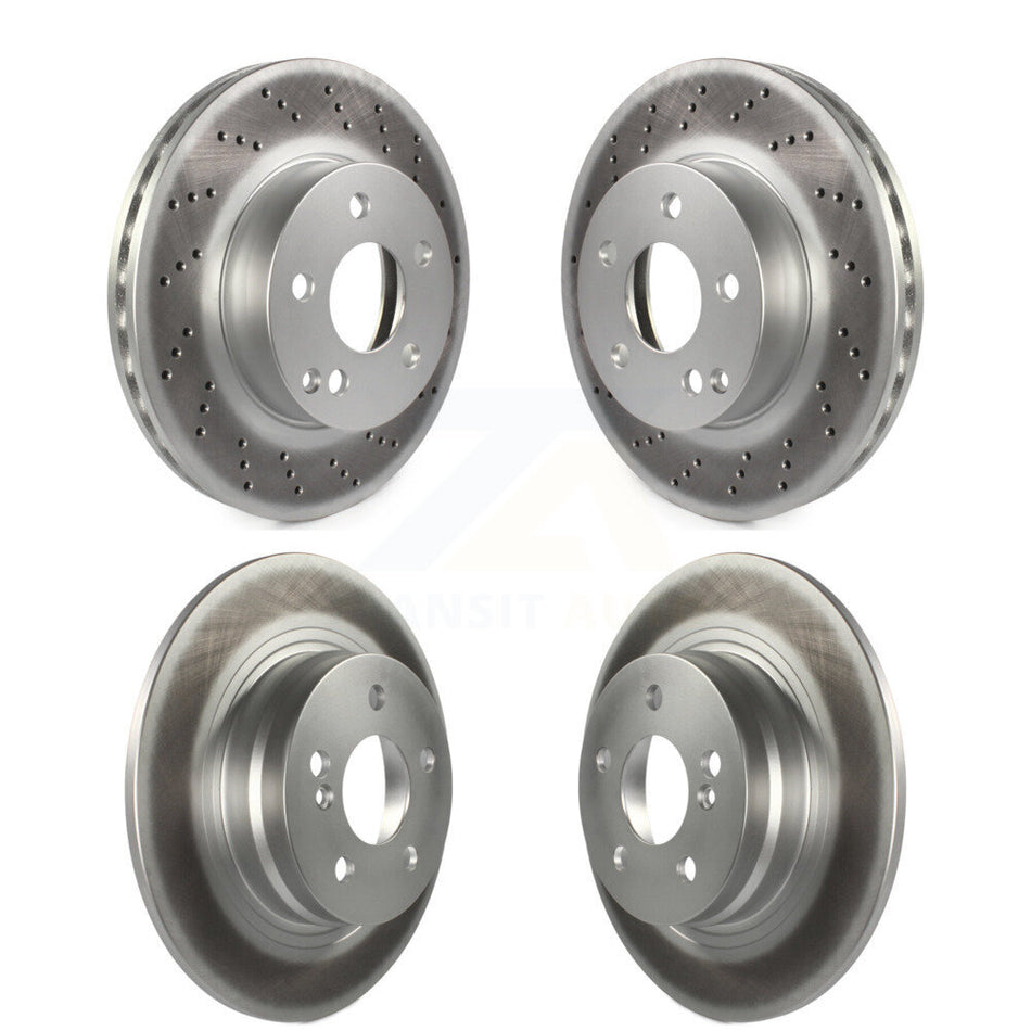 Front Rear Coated Disc Brake Rotors Kit For Mercedes-Benz C300 C250 C230 KG-101129