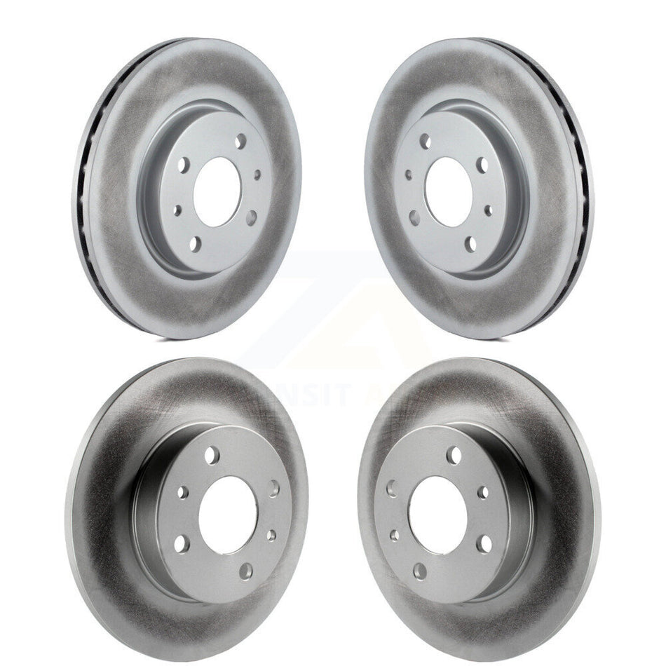 Front Rear Coated Disc Brake Rotors Kit For 2012-2017 Fiat 500 Naturally Aspirated KG-101153