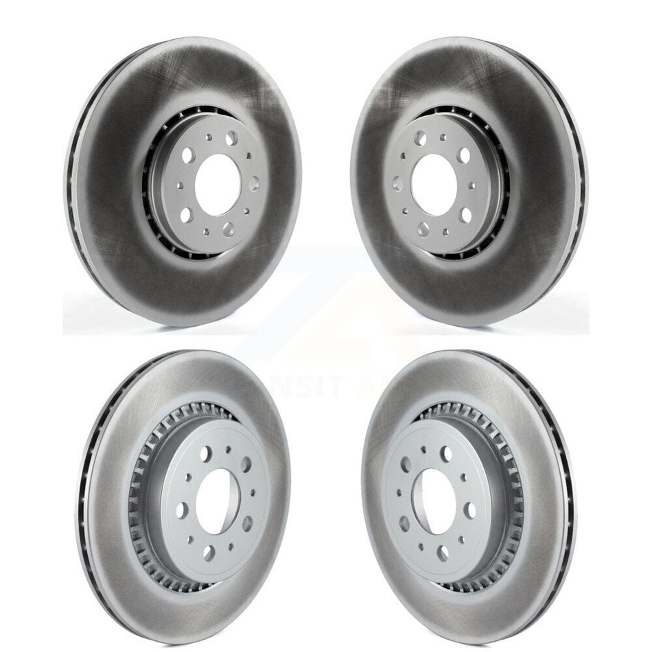 Front Rear Coated Disc Brake Rotors Kit For 2003-2014 Volvo XC90 With 328mm Diameter Rotor KG-101169