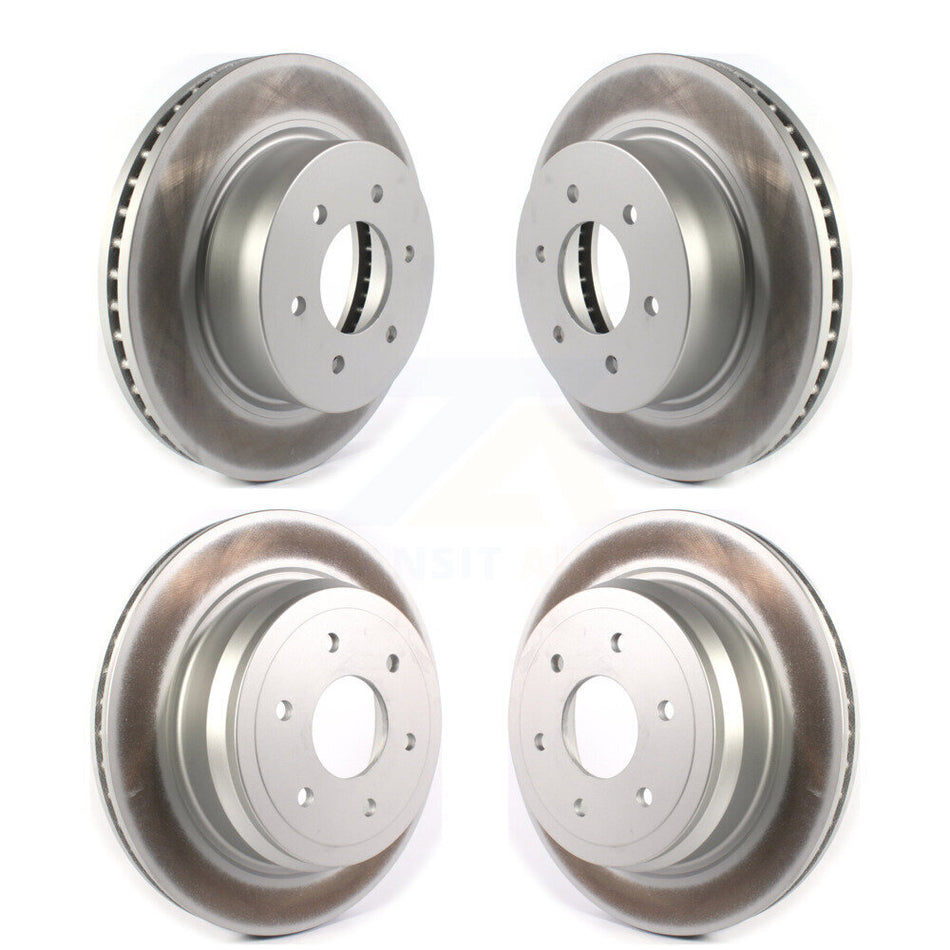 Front Rear Coated Disc Brake Rotors Kit For 2016-2022 Nissan TITAN XD KG-101281