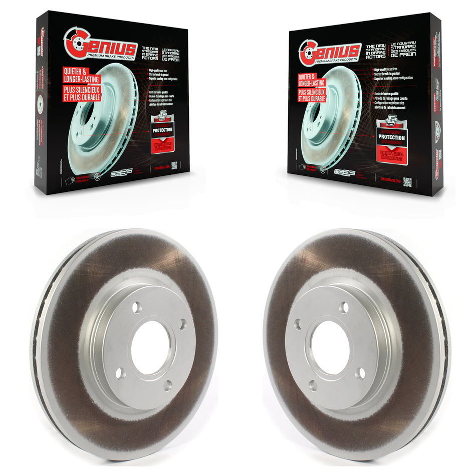 Front Coated Disc Brake Rotors Pair For 2014-2019 Ford Fiesta ST KG-101315