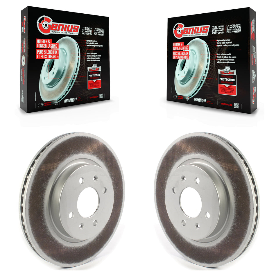 Front Coated Disc Brake Rotors Pair For Kia Rio Hyundai Accent KG-101326