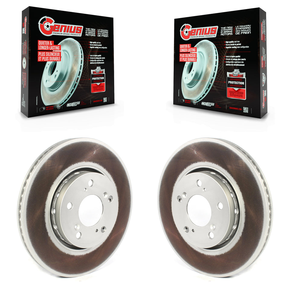 Front Coated Disc Brake Rotors Pair For Acura RLX KG-101327