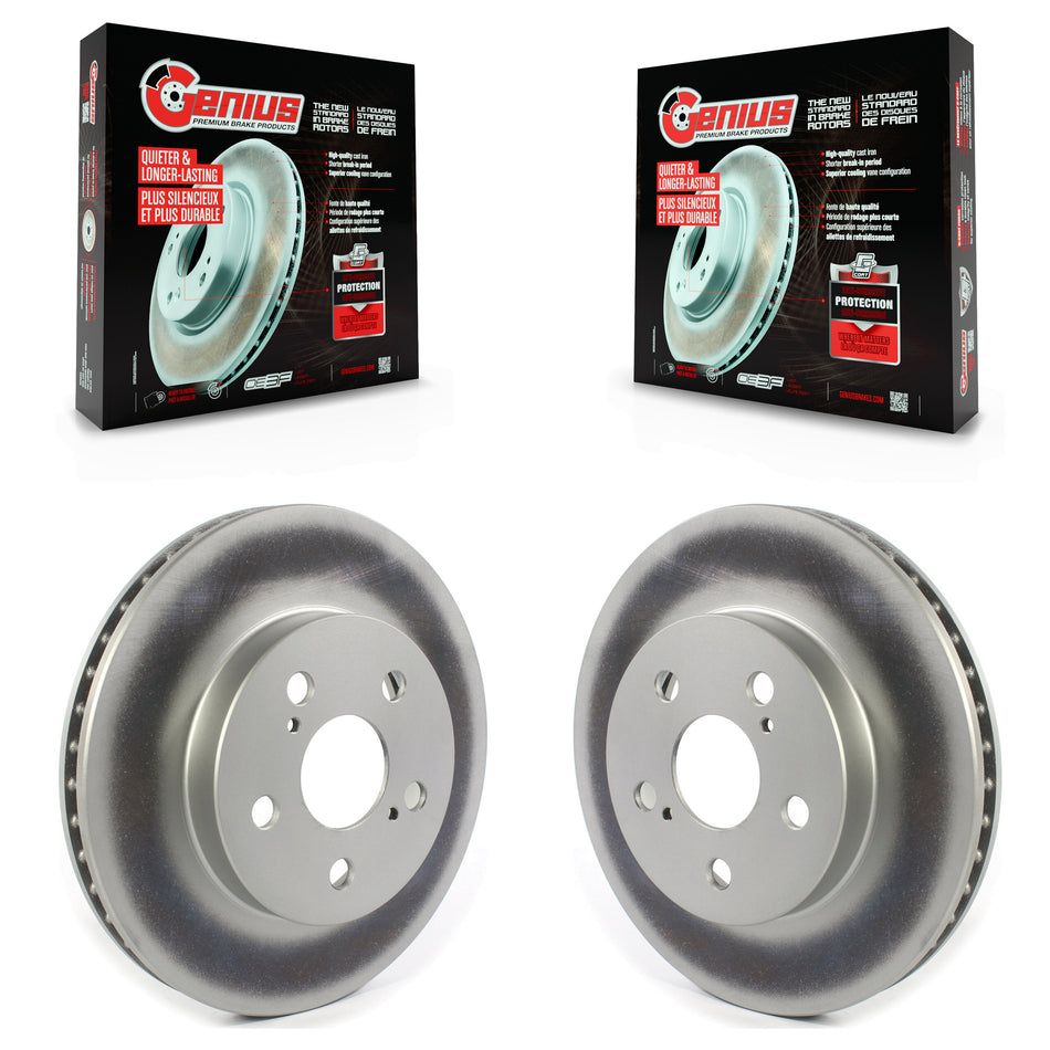 Front Coated Disc Brake Rotors Pair For Toyota Prius Corolla Prime AWD-e KG-101332