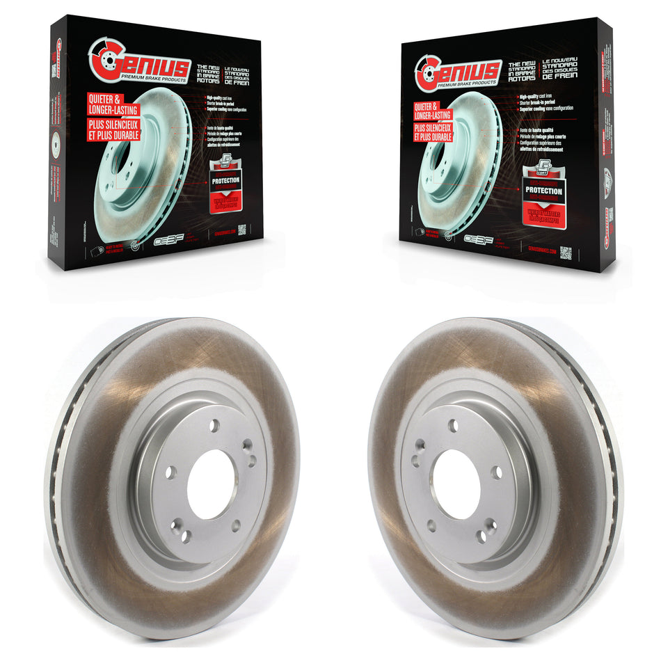Front Coated Disc Brake Rotors Pair For 2015-2021 Kia Sedona KG-101334