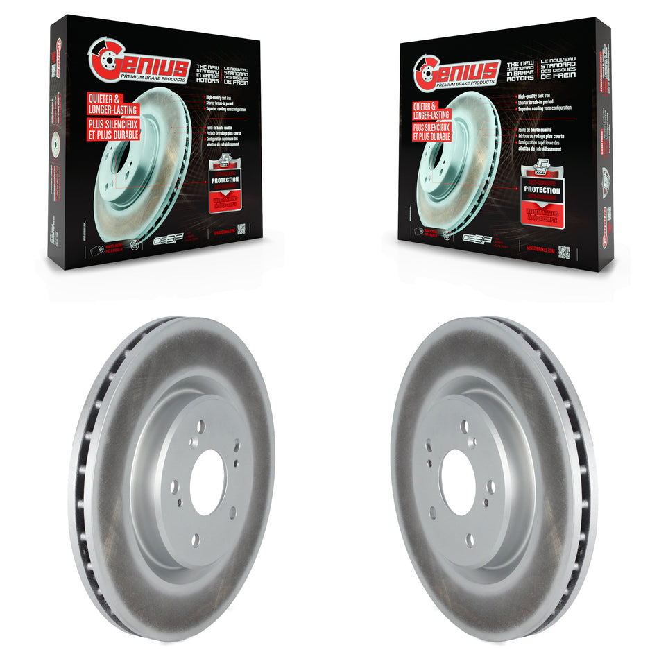 Front Coated Disc Brake Rotors Pair For 2019-2022 Acura RDX KG-101343