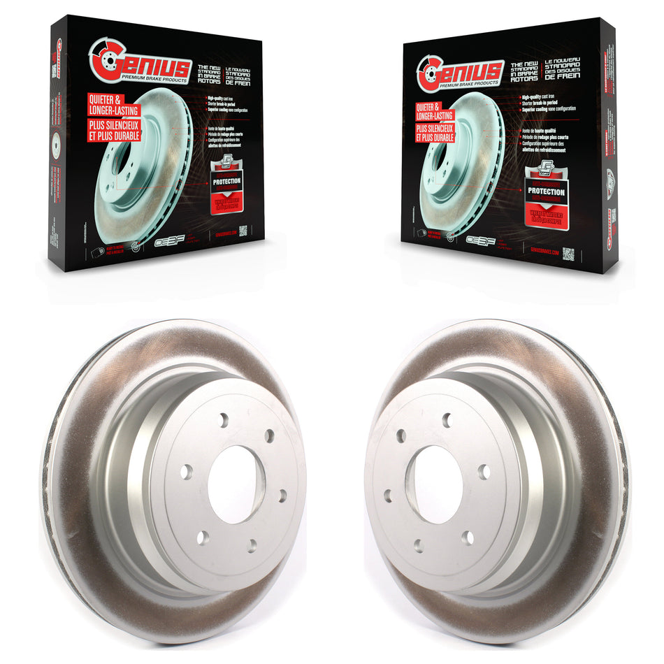 Rear Coated Disc Brake Rotors Pair For 2016-2022 Nissan TITAN XD KG-101364
