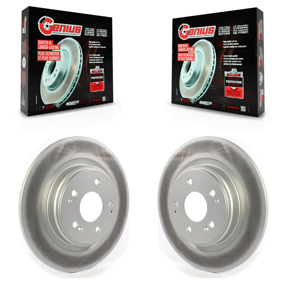 Rear Coated Disc Brake Rotors Pair For 2017-2020 Acura MDX KG-101368