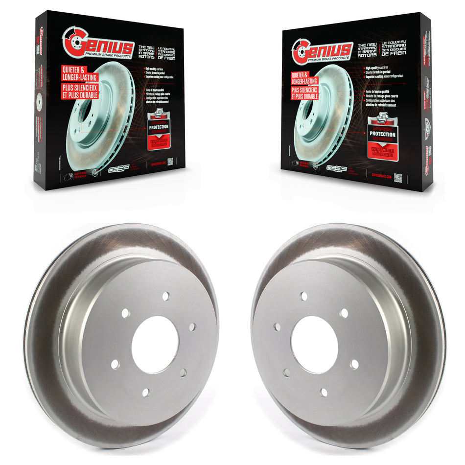 Rear Coated Disc Brake Rotors Pair For 2017-2022 Nissan TITAN KG-101369