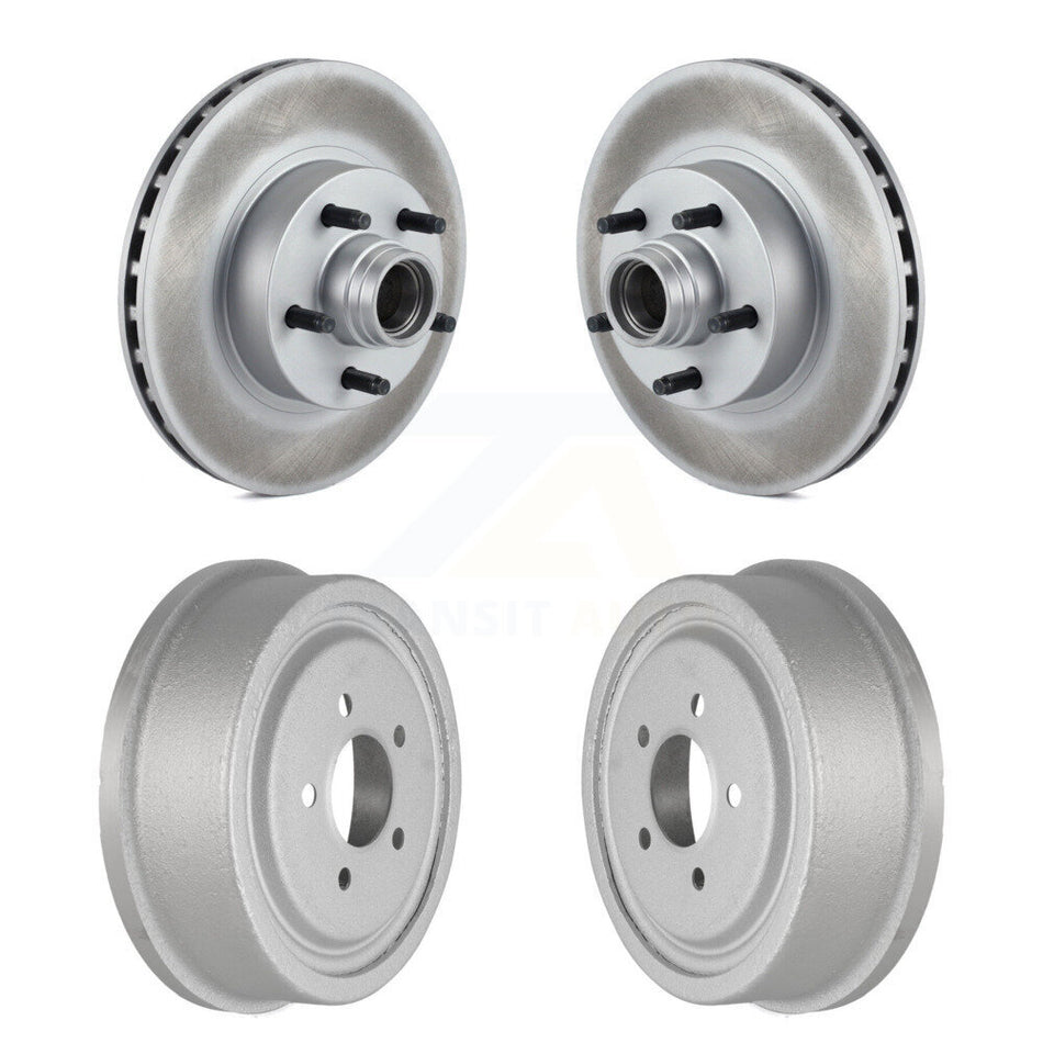Front Rear Disc Brake Rotors Drums Kit For Ford Ranger With 10" Diameter Drum KG-101469