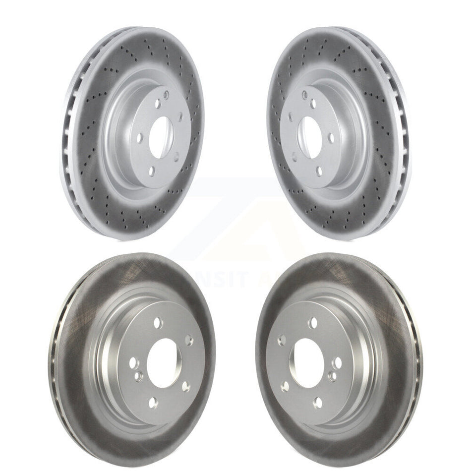 Front Rear Coated Disc Brake Rotors Kit For 2010-2011 Mercedes-Benz E550 With 300mm Diameter Rotor KG-101585