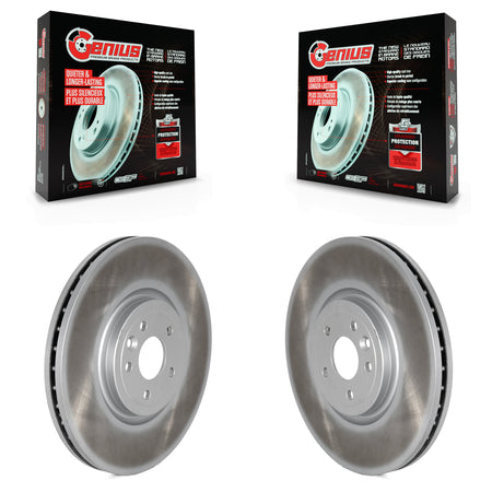 Front Coated Disc Brake Rotors Pair For Jaguar XE XF KG-101597