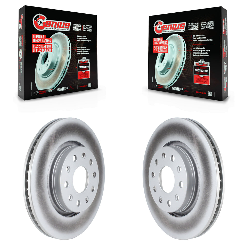 Front Coated Disc Brake Rotors Pair For Jeep Wrangler Gladiator KG-101599