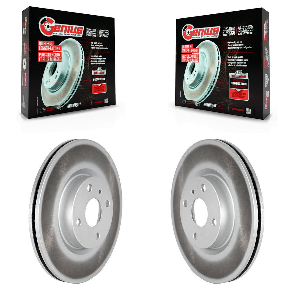 Front Coated Disc Brake Rotors Pair For 2016-2024 Mazda MX-5 Miata With Brembo Brakes KG-101601