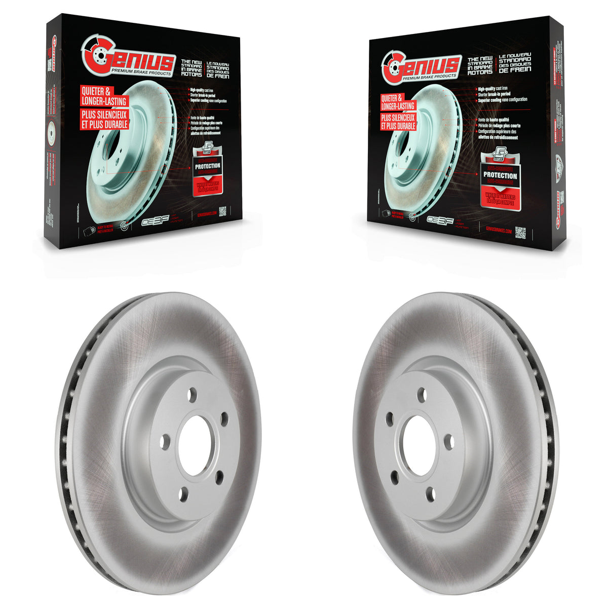 Front Coated Disc Brake Rotors Pair For Ford Transit Connect KG-101605