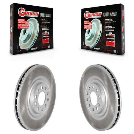 Front Coated Disc Brake Rotors Pair For Alfa Romeo Stelvio Giulia KG-101606
