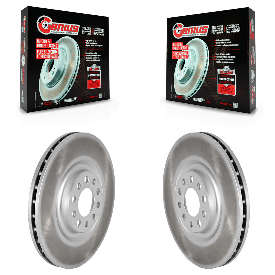 Front Coated Disc Brake Rotors Pair For Alfa Romeo Stelvio Giulia KG-101606