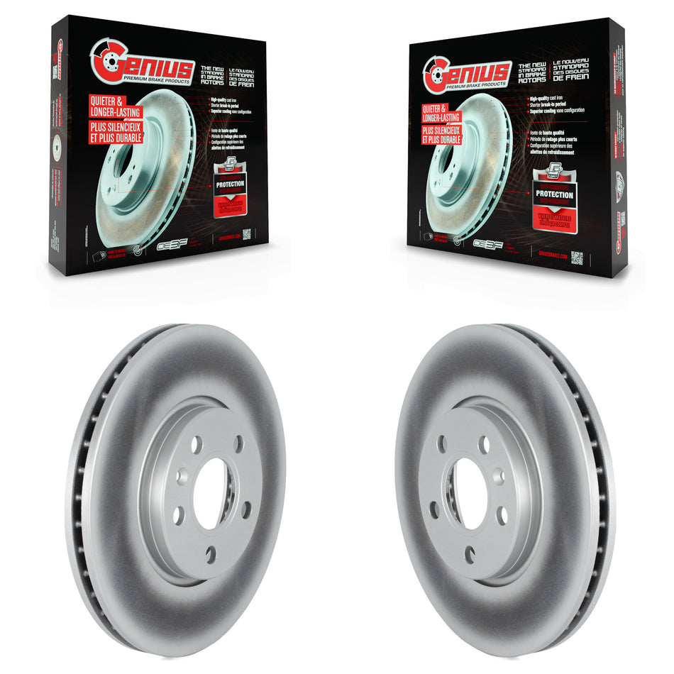 Front Coated Disc Brake Rotors Pair For Volvo S90 S60 V60 Cross Country V90 With 296mm Diameter Rotor KG-101610