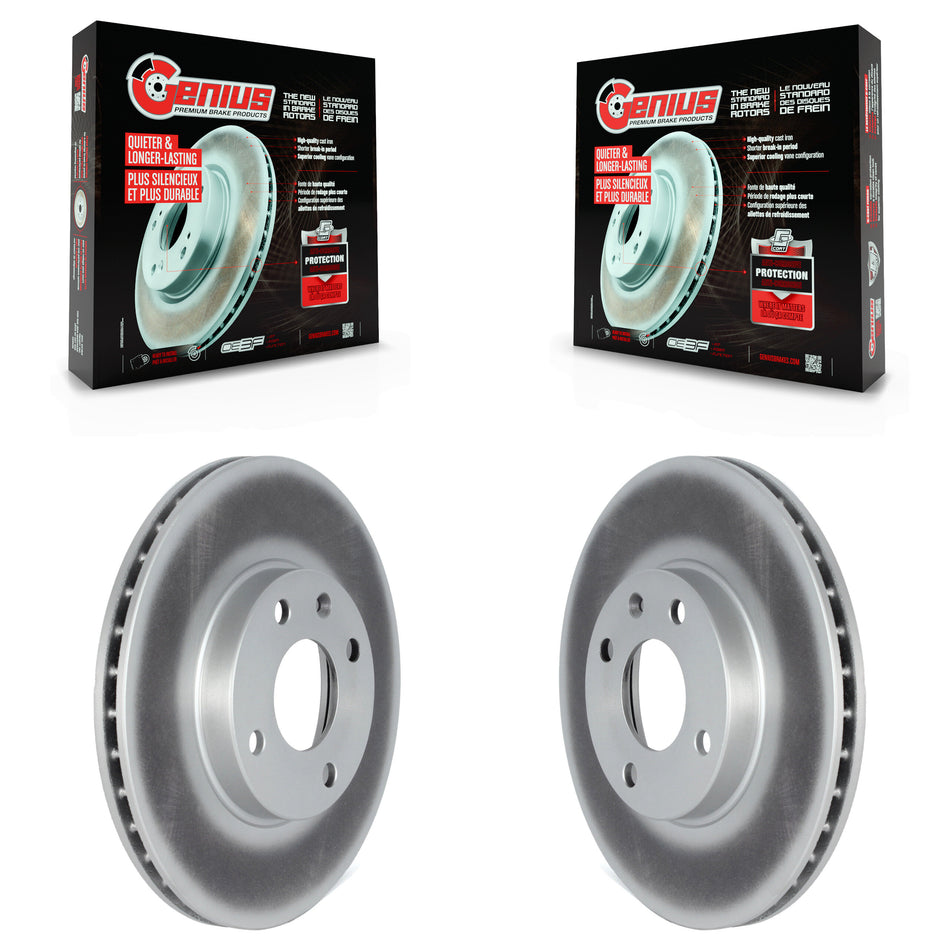 Front Coated Disc Brake Rotors Pair For 2016-2021 Chevrolet Spark KG-101614