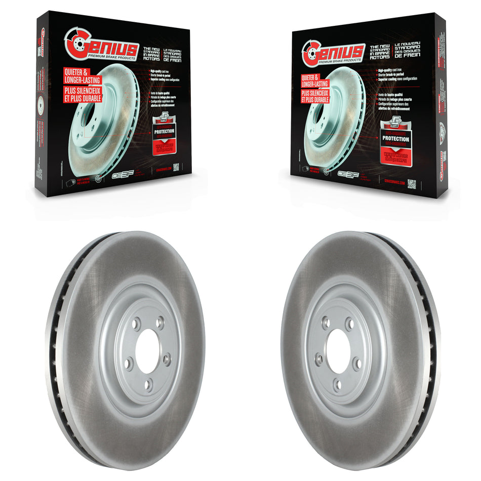 Front Coated Disc Brake Rotors Pair For Jaguar XF XJ F-Type XKR XJR XKR-S XFR-S XJR575 KG-101626