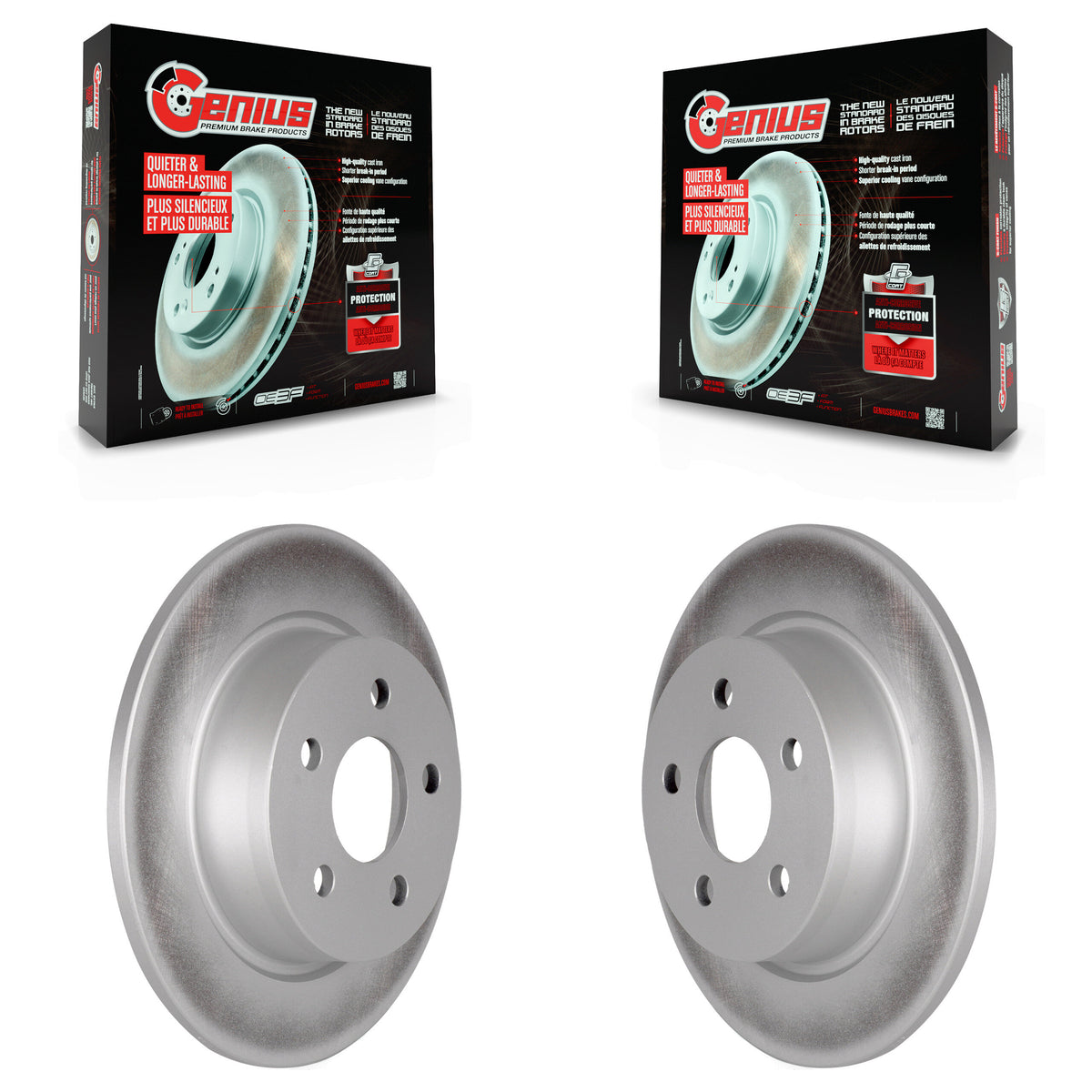 Rear Coated Disc Brake Rotors Pair For Ford Transit Connect KG-101638