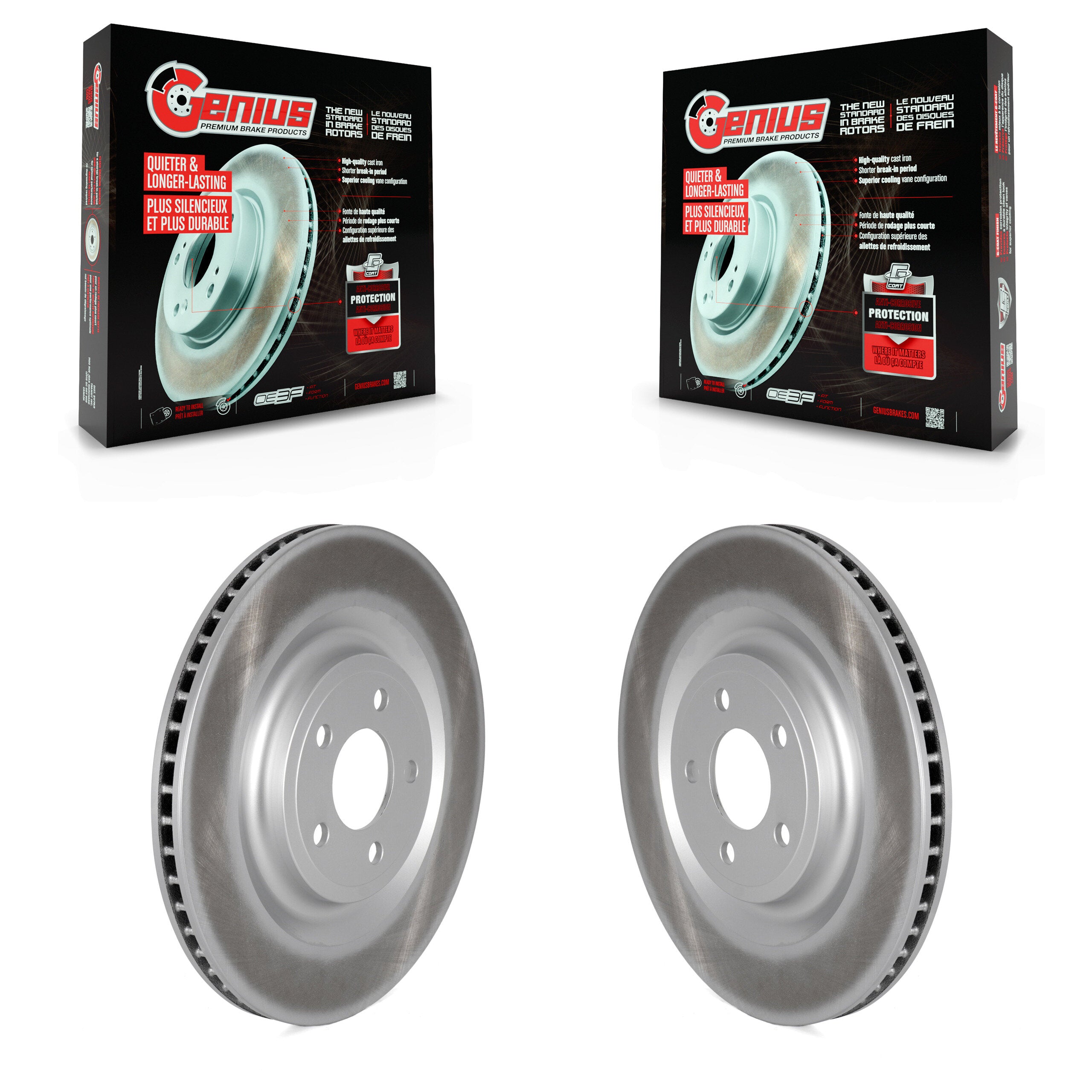 Rear Coated Brake Rotors Pair For Ford Explorer Lincoln Aviator Police Interceptor Utility KG-101652
