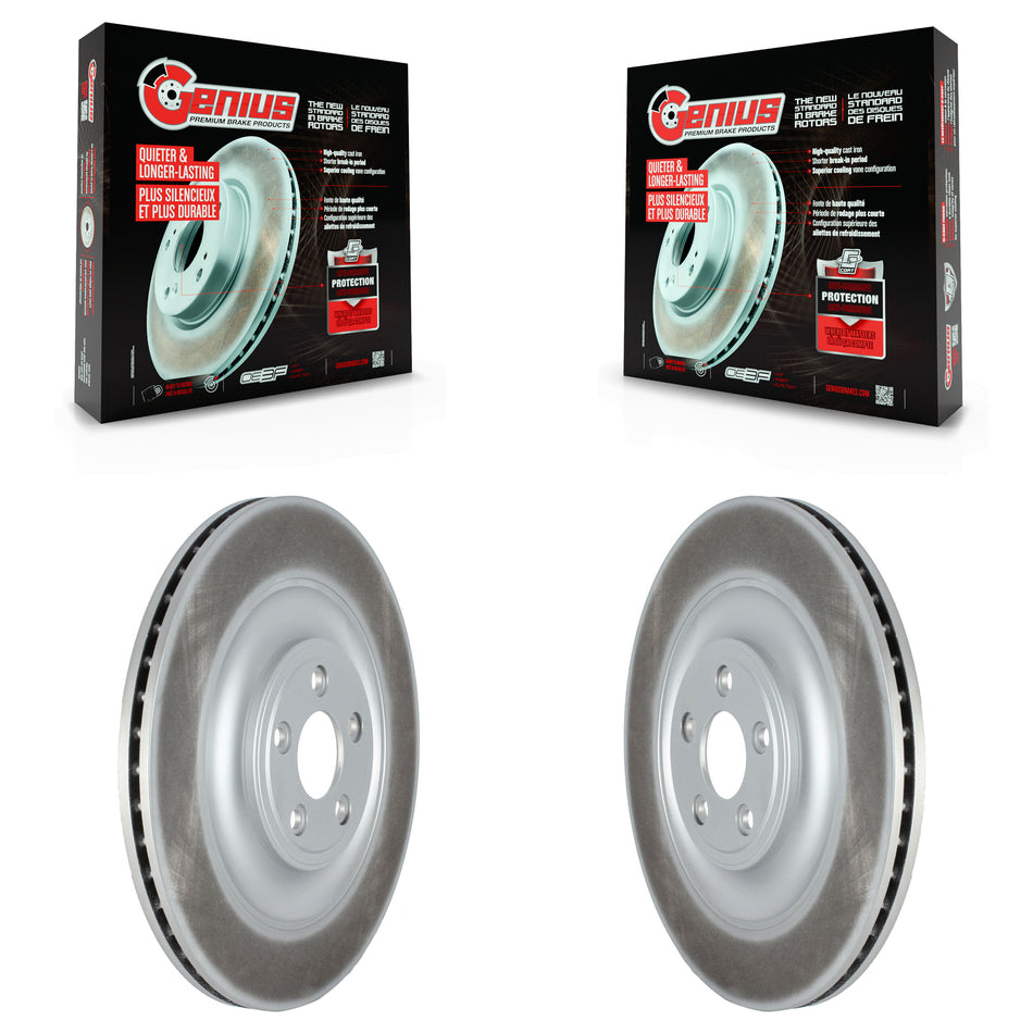 Rear Coated Disc Brake Rotors Pair For Jaguar XF XJ XFR XFR-S XJR575 KG-101654