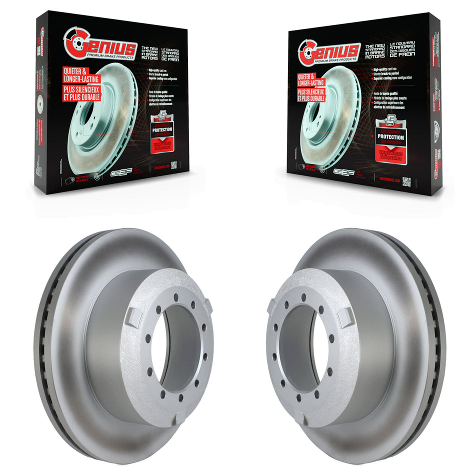 Rear Coated Disc Brake Rotors Pair For Ford F-450 Super Duty F-600 F-550 KG-101663