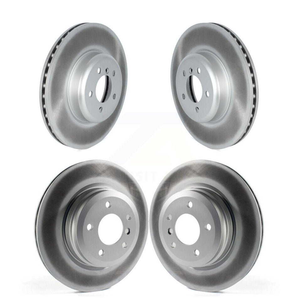 Front Rear Coated Disc Brake Rotors Kit For 2012-2013 BMW 335i Convertible Coupe With Blue Painted Calipers KG-101675