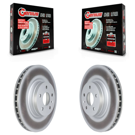 Front Coated Disc Brake Rotors Pair For Tesla S X KG-101718