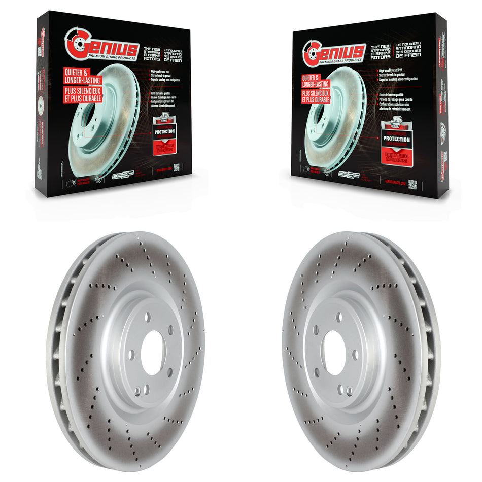 Front Coated Disc Brake Rotors Pair For 2012-2018 Mercedes-Benz CLS550 KG-101720