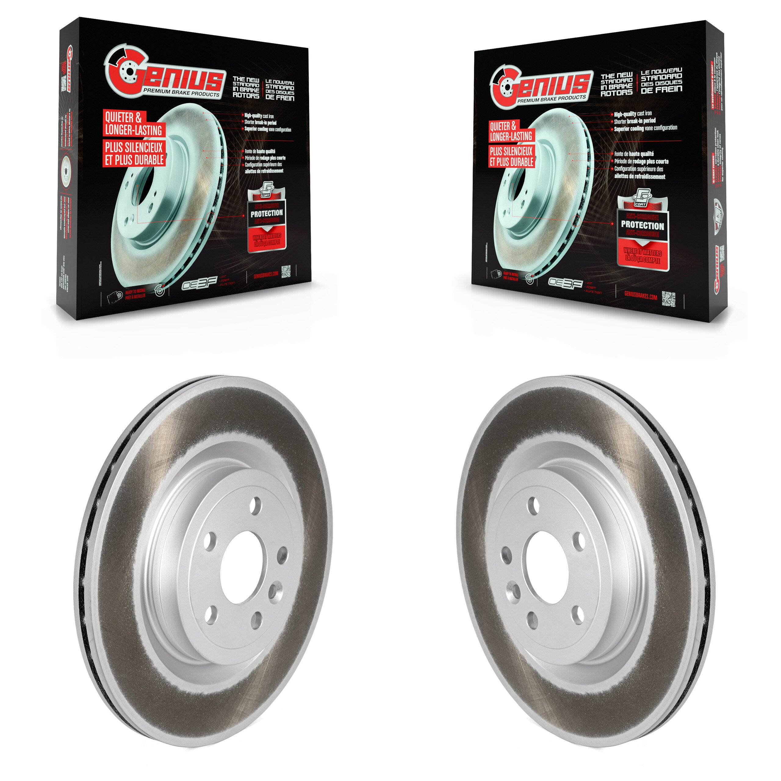 Rear Coat Brake Rotor Pair For Jaguar F-Pace Land Rover Range Velar Discovery Sport I-Pace KG-101728
