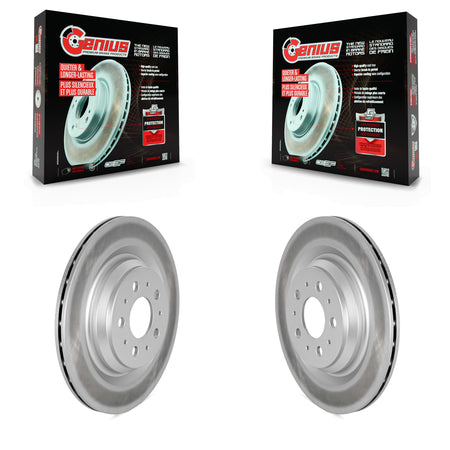 Rear Coated Disc Brake Rotors Pair For 2017-2022 Tesla 3 With Gray Painted Calipers KG-101730