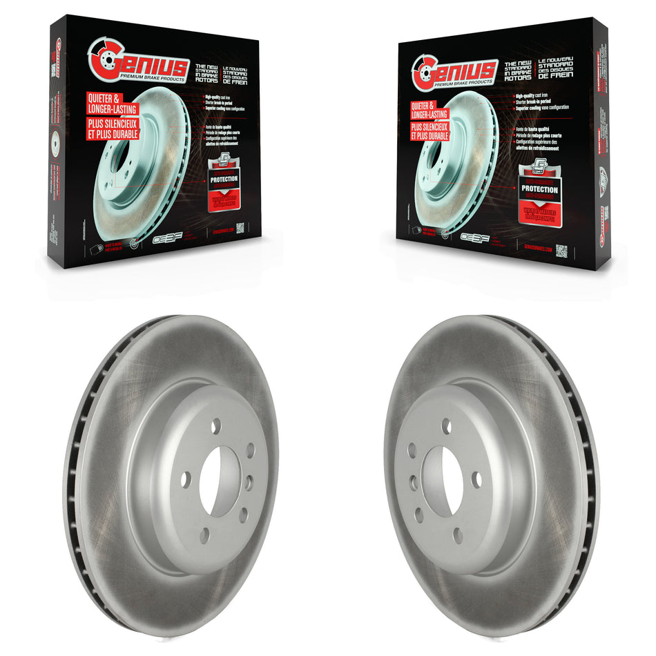 Rear Coated Disc Brake Rotors Pair For BMW 535i 550i xDrive 650i 640i 740Li 740i Gran Coupe GT 740Ld Alpina B6 ActiveHybrid 7 KG-101732