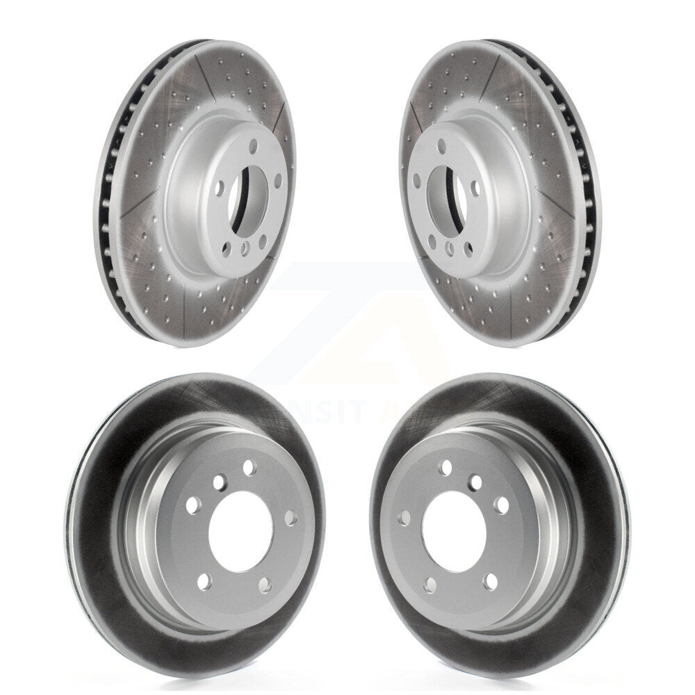 Front Rear Coated Disc Brake Rotors Kit For 2013 BMW 328i With 340mm Diameter Rotor KG-101767