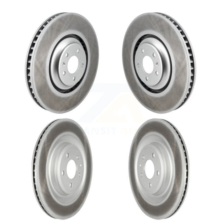 Front Rear Coated Brake Rotors Kit For 2011 Audi A8 Quattro With 356mm Diameter Rotor KG-101782