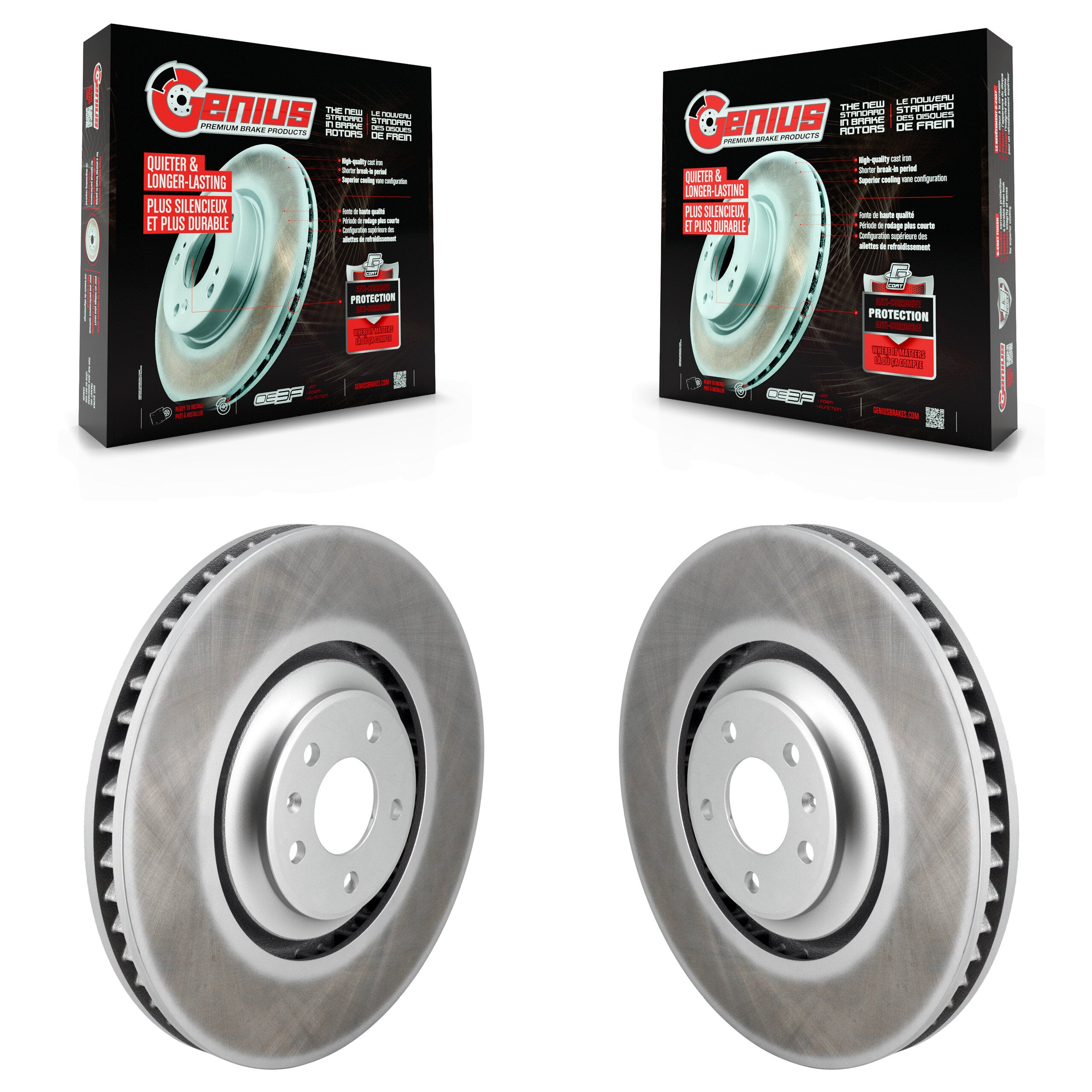 Front Coated Disc Brake Rotors Pair For Audi SQ5 A8 Quattro KG-101790