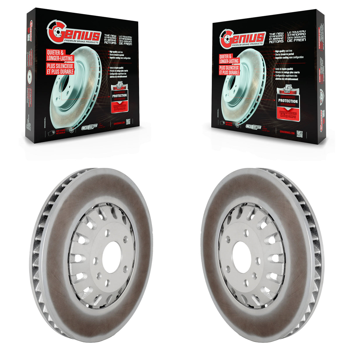 Front Coated Disc Brake Rotors Pair For Audi Q7 Q8 e-tron Quattro A6 A7 Sportback A8 KG-101793