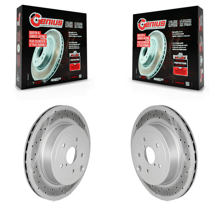 Rear Coated Disc Brake Rotors Pair For 2018-2021 Subaru WRX STI KG-101796