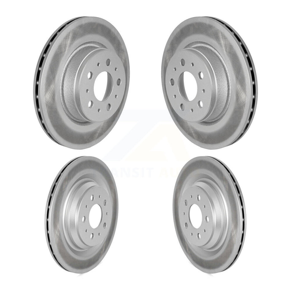 Front Rear Coated Disc Brake Rotors Kit For 2017-2022 Tesla 3 With Gray Painted Calipers KG-101802
