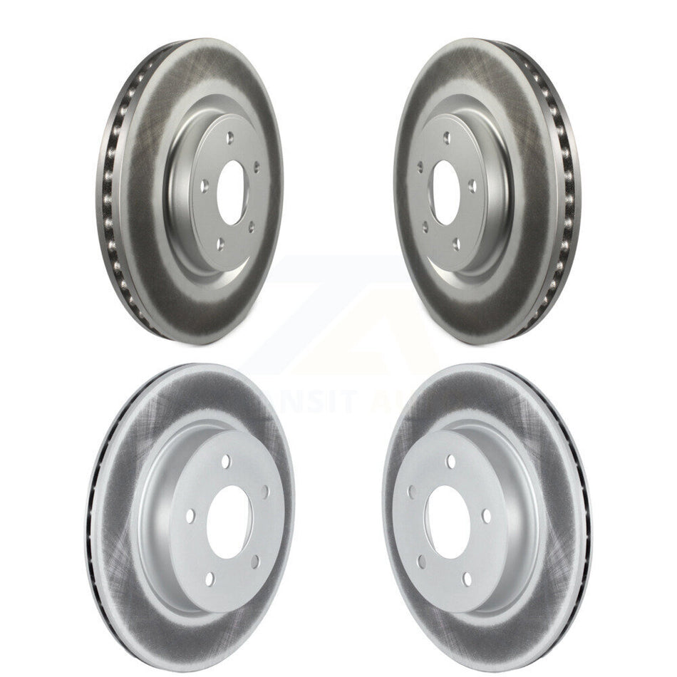 Front Rear Coated Brake Rotors Kit For 2019 Nissan Rogue FULL HYBRID EV-GAS (FHEV) engine KG-101806