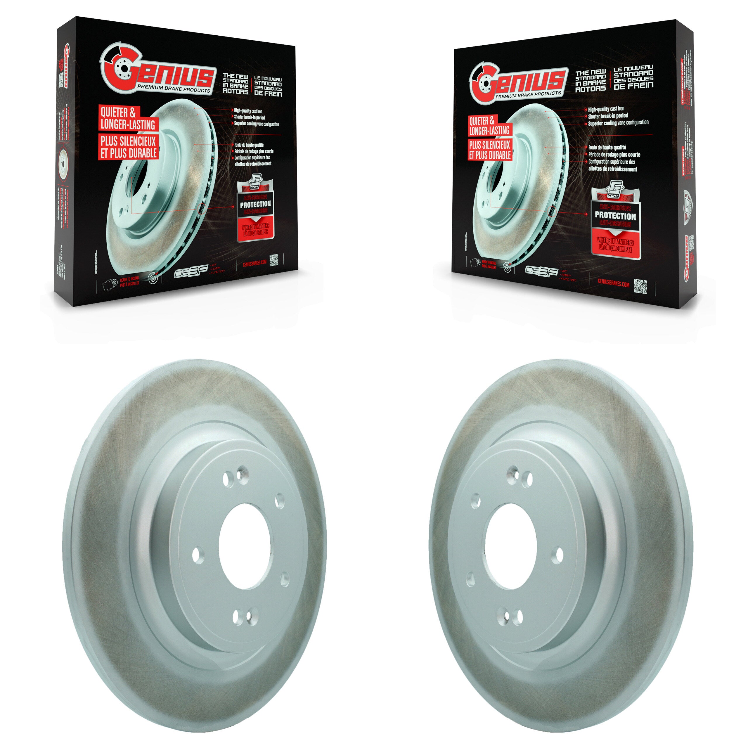 Rear Coated Disc Brake Rotors Pair For Hyundai Santa Fe Kia Sorento GAS engine KG-101831