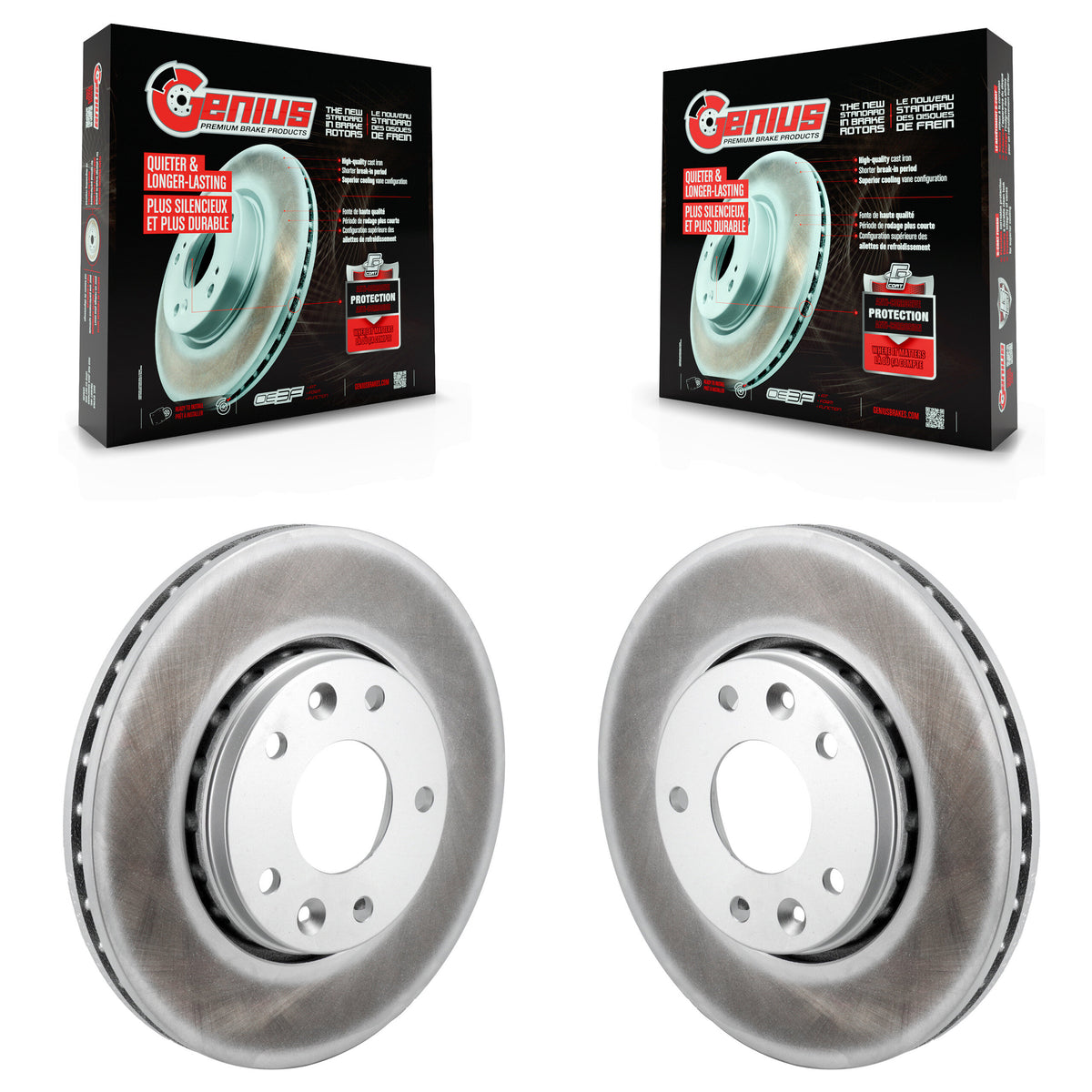 Front Coated Disc Brake Rotors Pair For Nissan Kicks Sentra KG-101851