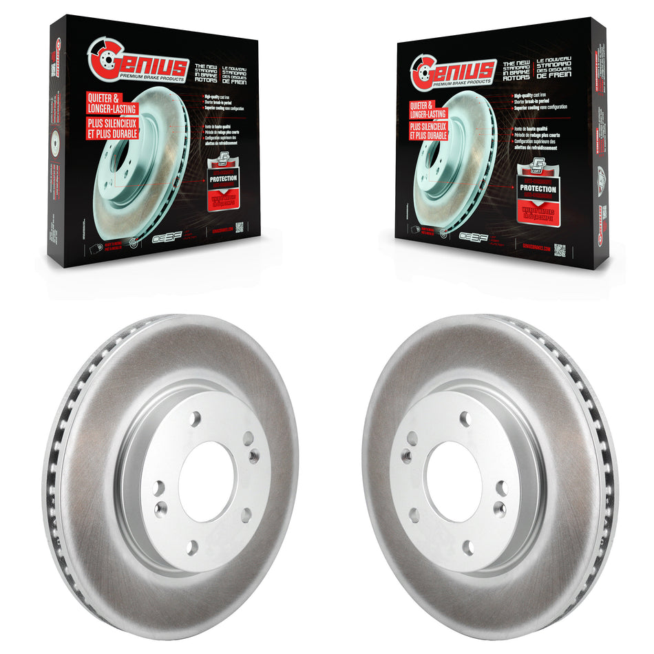 Front Coated Disc Brake Rotors Pair For Hyundai Elantra KG-101855