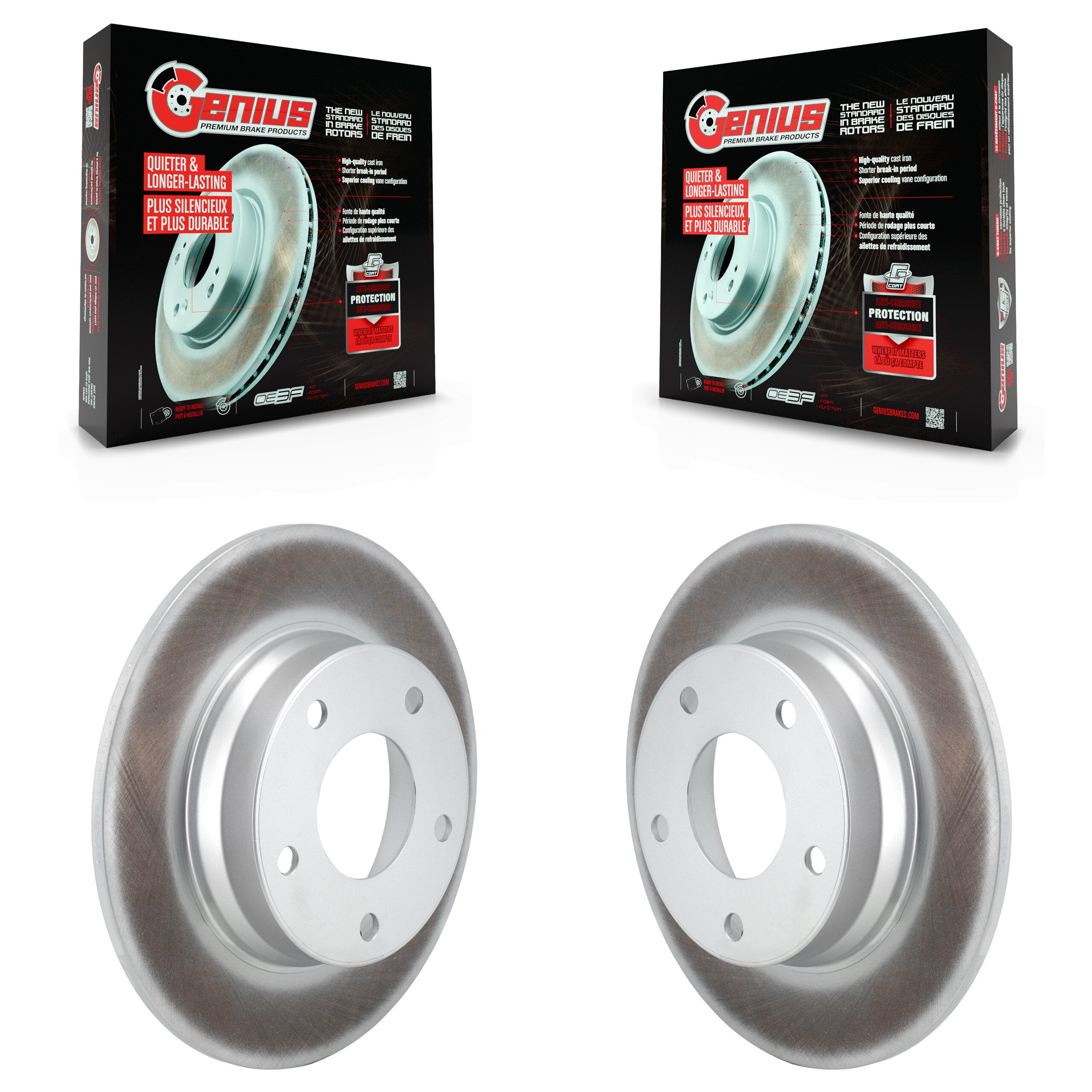 Rear Coated Disc Brake Rotors Pair For Nissan Sentra KG-101861