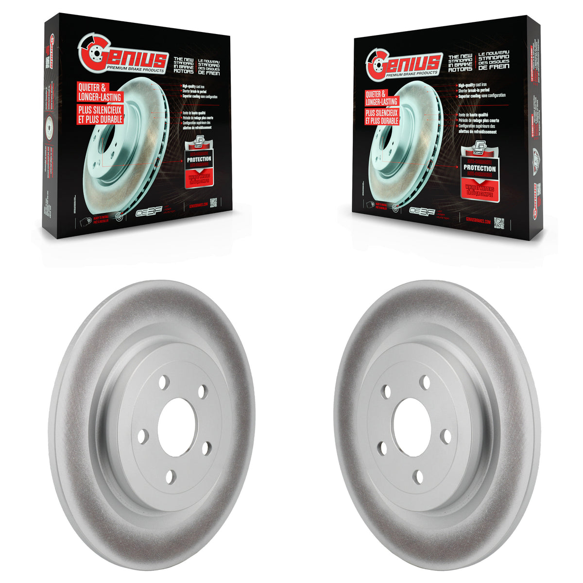 Rear Coated Disc Brake Rotors Pair For 2021-2023 Ford Mustang Mach-E KG-101863