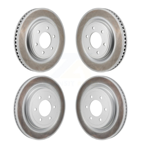 Front Rear Coated Brake Rotors Kit For 2021-2025 Ford F-150 With 350mm Diameter Rotor KG-101940
